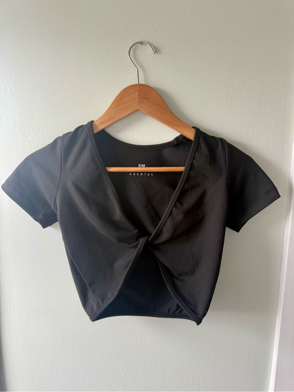 Agent84 S/M Black Twist-Knot Crop Top - Women's